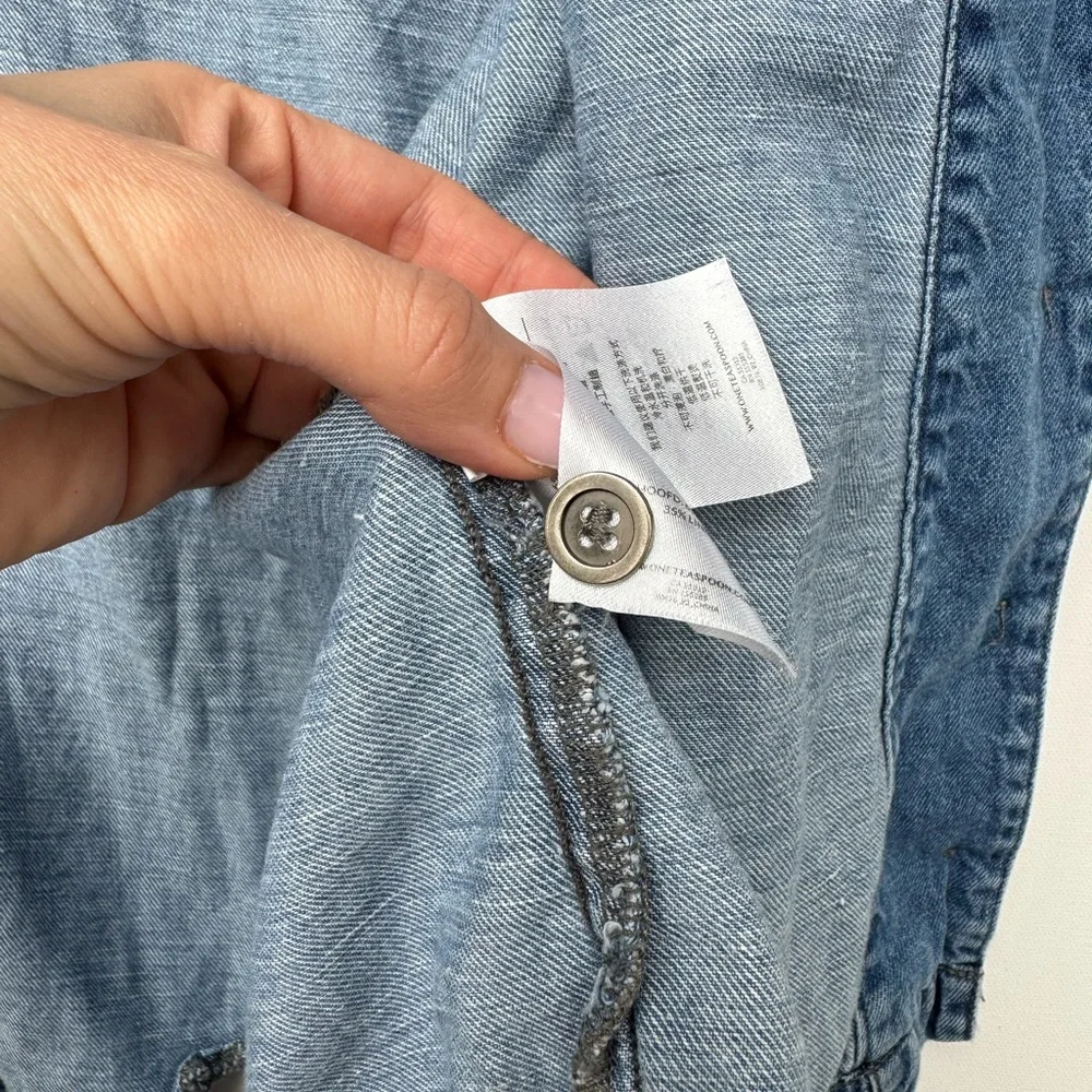One Teaspoon Light Blue Cotton /‎ Linen Distressed Jacket, Size M
